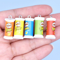 10pcs 23*10mm Simulation Of 3D Potato Chip Box Charms For Pendant DIY Handmade Jewelry for Earring Necklace Keychain