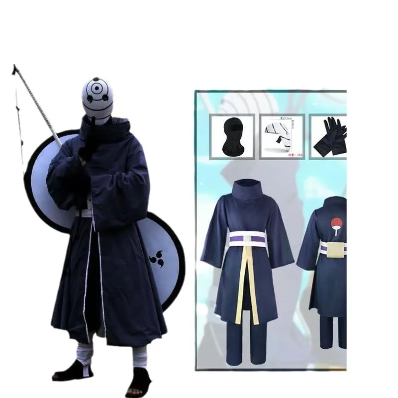 Anime Uchiha Obito Cosplay Costume Halloween Costumes for Women Men Ninja Japanese Robe Kimono Performance Festival Unisex view 2