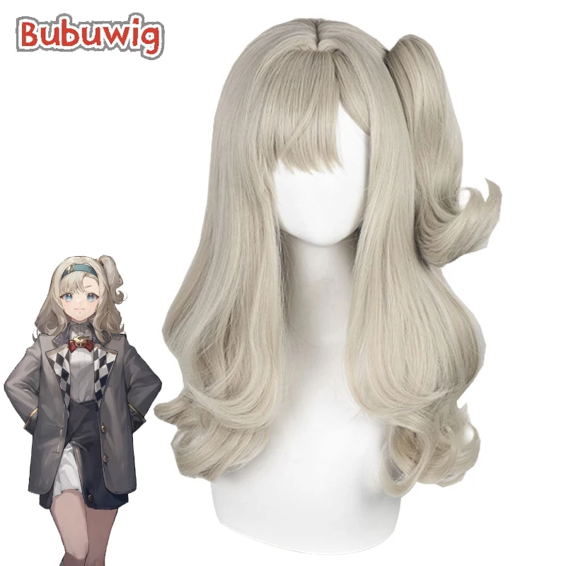 Bubuwig Synthetic Hair Matilda Bouanich Cosplay Wigs Reverse: 1999 55cm Women Long Wavy Mixed Gray Ponytail Wig Heat Resistant