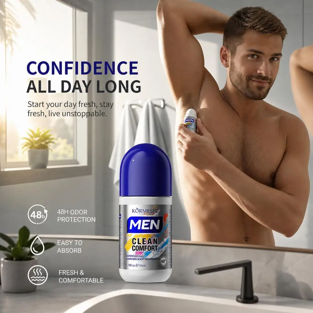 50ML Anti Odor Body Cream Roll-On Beads Anti Sweating Odorless Scenting Underarm Neck Deodorant Skin Care For Men