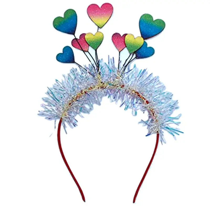 

A24F-1 PC Pride Радужная повязка на голову в форме сердца, модная блестящая повязка на голову для женщин, Lgbtq, бисексуальная гордость, товары для вечеринок