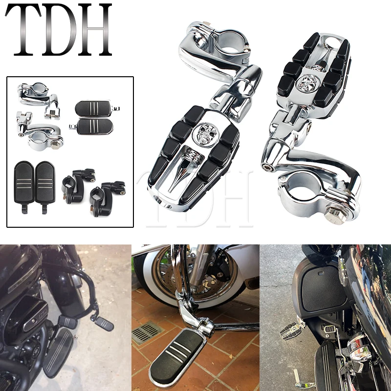 1.25inch 32mm Motorbike Engine Guard Highway Crash Bar Footpegs Foot Rest Pegs For Harley Touring Street Electra Glide FLHT FLTR