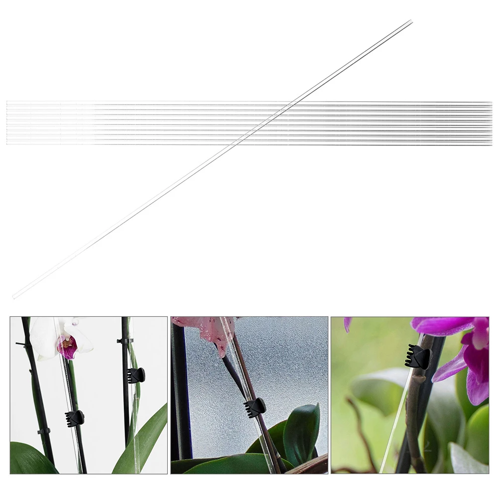 

10pcs Acrylic Plant Stakes Transparent Garden Stem Support Poles Orchid Sticks Flower Support Frames For Yard Potted Plants