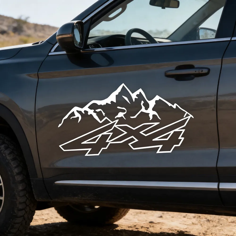 

2 шт. автомобильные виниловые наклейки 4X4 для бездорожья, модные забавные наклейки на автомобиль, светоотражающие лазерные 3D-наклейки для авто