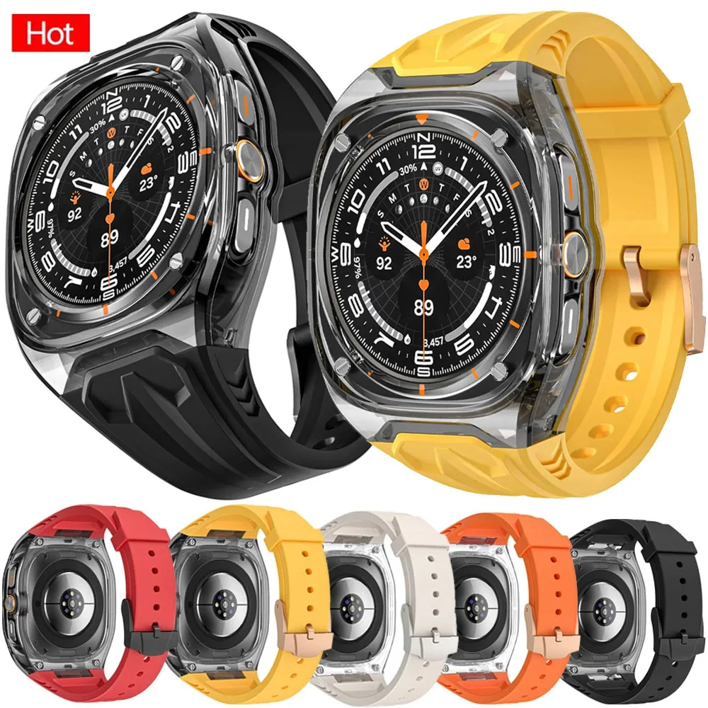 Integrated Wristband for Samsung Galaxy Watch Ultra 2025 47mm TPU Case+Silicone Band for Galaxy Watch 8-7 Ultra 47mm Accessories