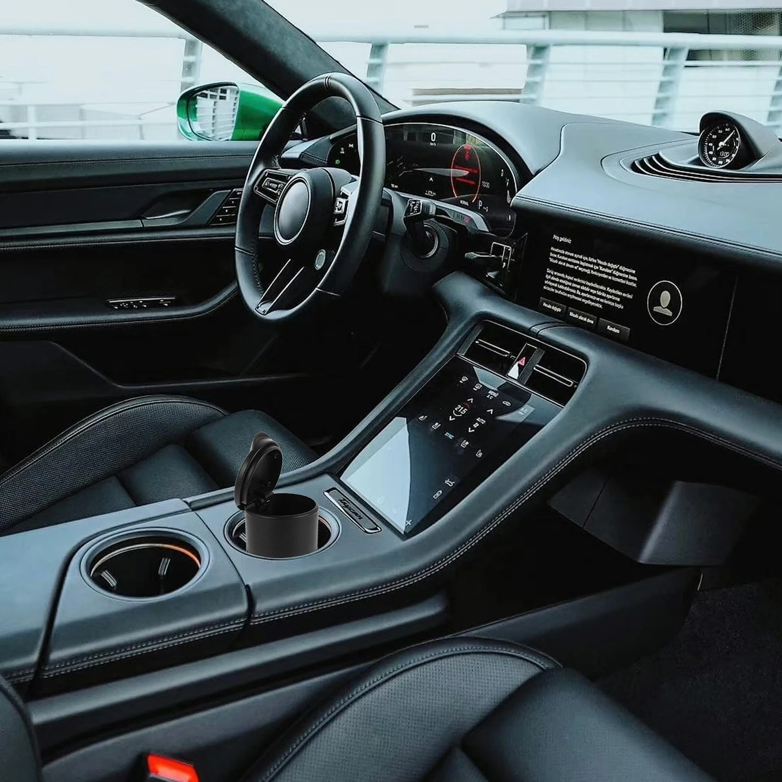 

Creative With Lid Portable Cigarette Ash Holder Auto Ashtray Cup Multifunctional Smoke Trash Bin Plastic Ashtray Container For