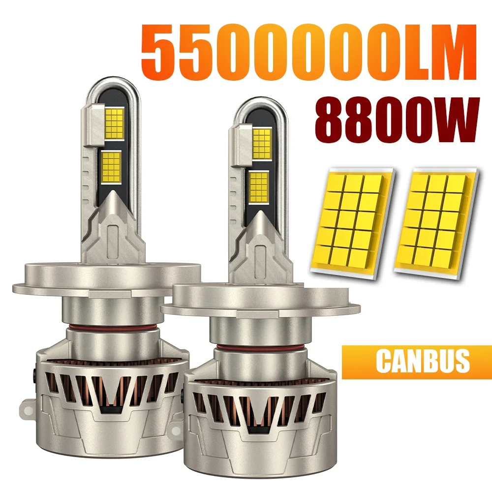 2PCS H7 LED Headlight High Power Auto Lamps Light 8800W 5500000LM 6000K H4 LED H8 H9 H11 9005 9006 HB3 HB4 Light Bulb for Car