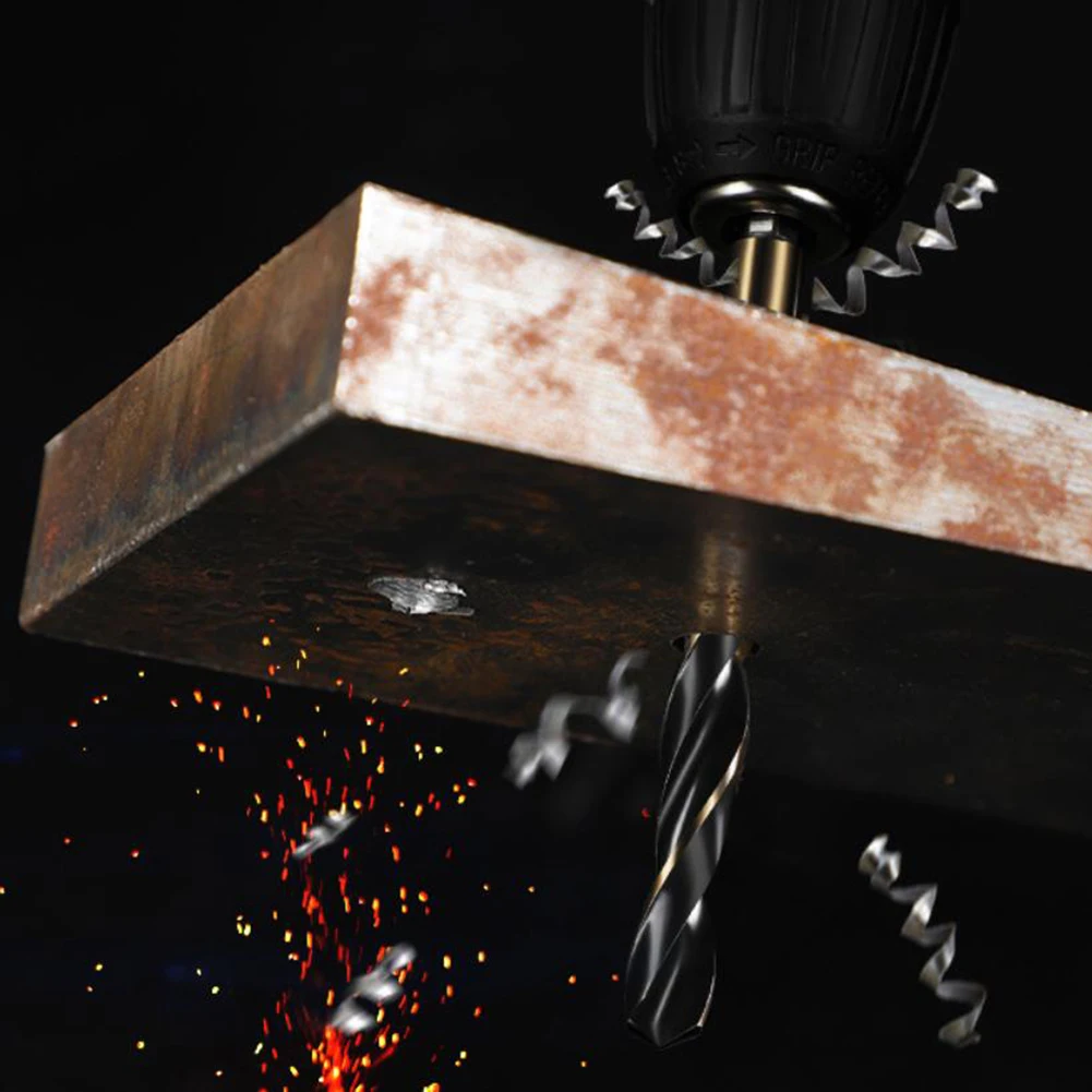 

Набор сверл из быстрорежущей стали с кобальтовым покрытием, 16 шт., шестигранный хвостовик для сверления по металлу, дереву 1, 5, 6, 5 мм, включая переходник с гнездом от 1/2 до 1/4.