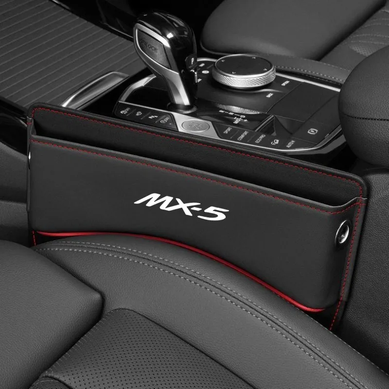 Leather Car Slot Storage Box Multi-function Seat Middle Gap Crevice Storage Box for MX-5 MX5 Car Interior Storage Pocket