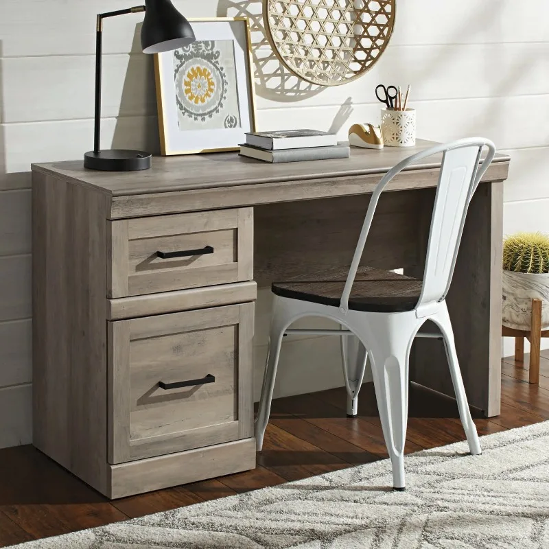 Glendale Transitional Desk, Rustic Gray Finish,Metal accents,Engineered wood construction,home office