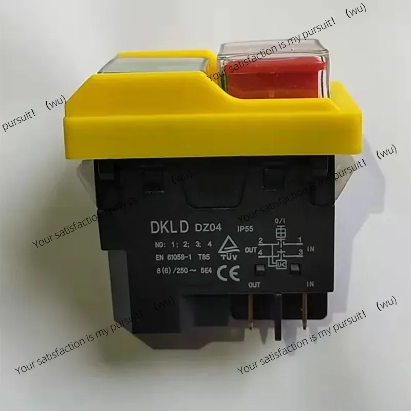 Подходит для DKLD DZ04, 4-контактный водонепроницаемый электромагнитный кнопочный переключатель, переключатель запуска и остановки для шлифовальной машины, 250 В переменного тока 8 (6) A