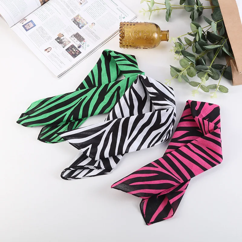 Fashion Cotton Bandage Hair Scarf Handkerchief Zebra Pattern Hair Band Design Mountaineering Scarf Hijab