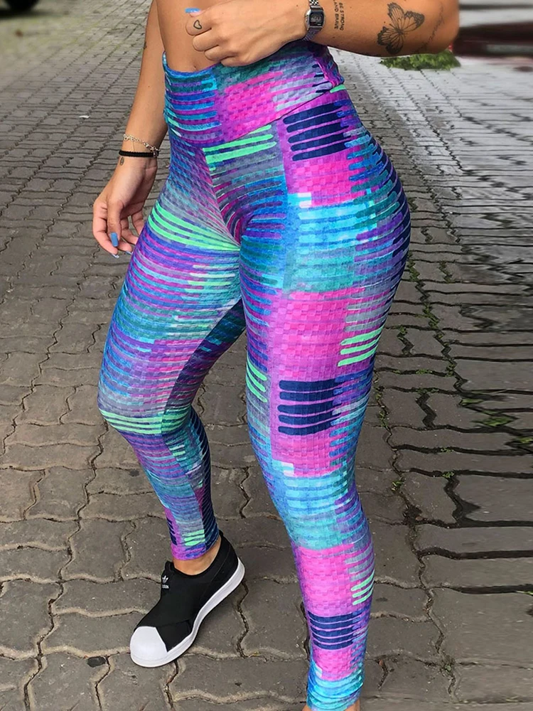 Leggings de sport extensibles College en 3D pour femmes, jegging de course, pantalon d'exercice mince, yoga, gym, fitness sexy