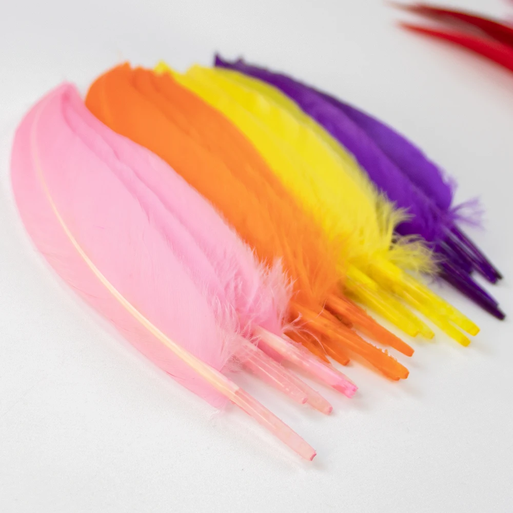 50PCS Dyed Goose Feathers 10-15cm Multicolor Duck Feather For DIY Headdress Jewelry Making Party Decoration Plumes Crafts