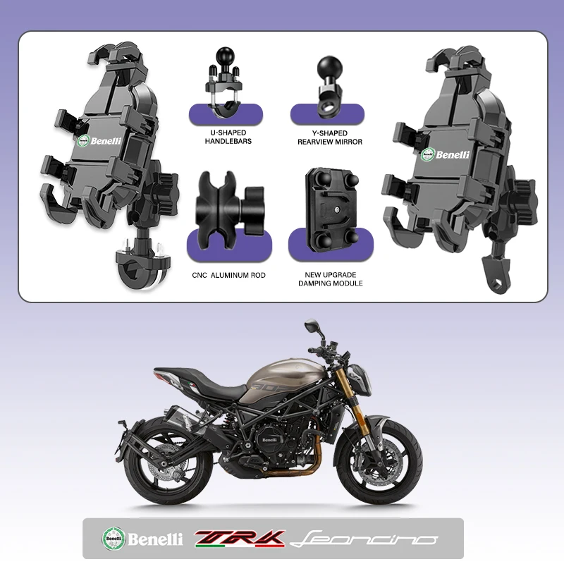 

For Benelli Leoncino 500 800 TRK 502X TRK502 X TNT125 High-Grade Mobile Phone Holder GPS Stand Bracket Motorcycle Accessories