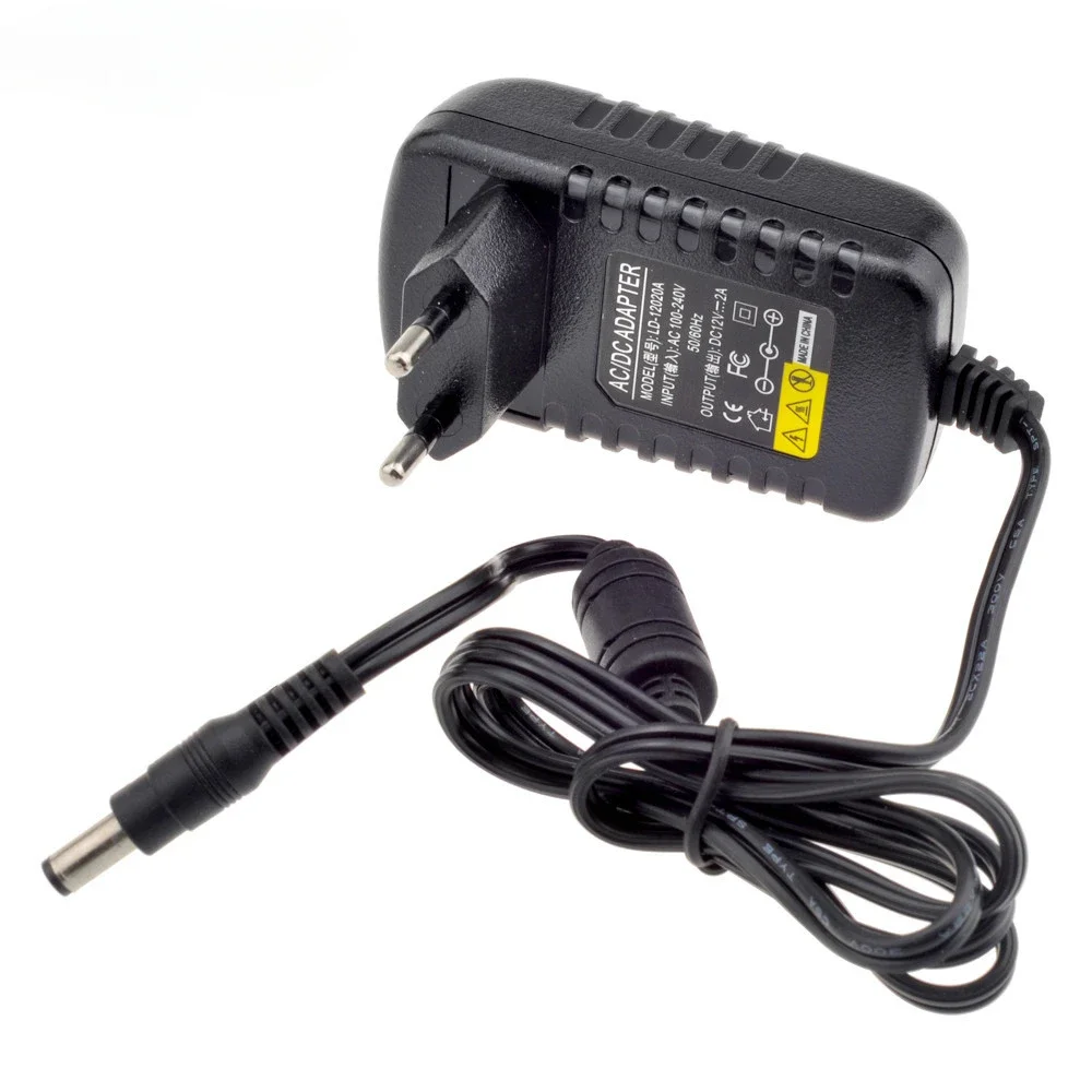 Power Adapter for CCTV and IP Camera, DC Converter, EU, UK, AU, US Plug, 5.5mm x 2.1mm, 12V, 2A, AC 100V-240V, 2000mA