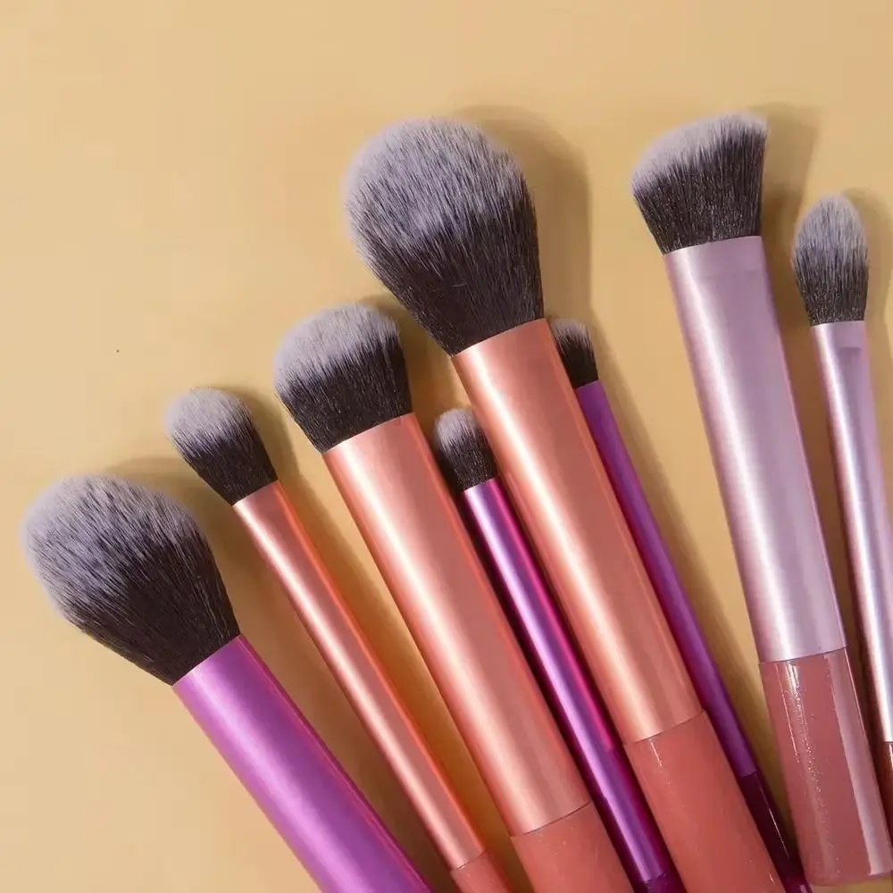 Set di 7 Pennelli da Trucco Morbidi alla Moda con Setole Sintetiche Facili da Pulire Pennello per Blush Pennello per Ombretto
