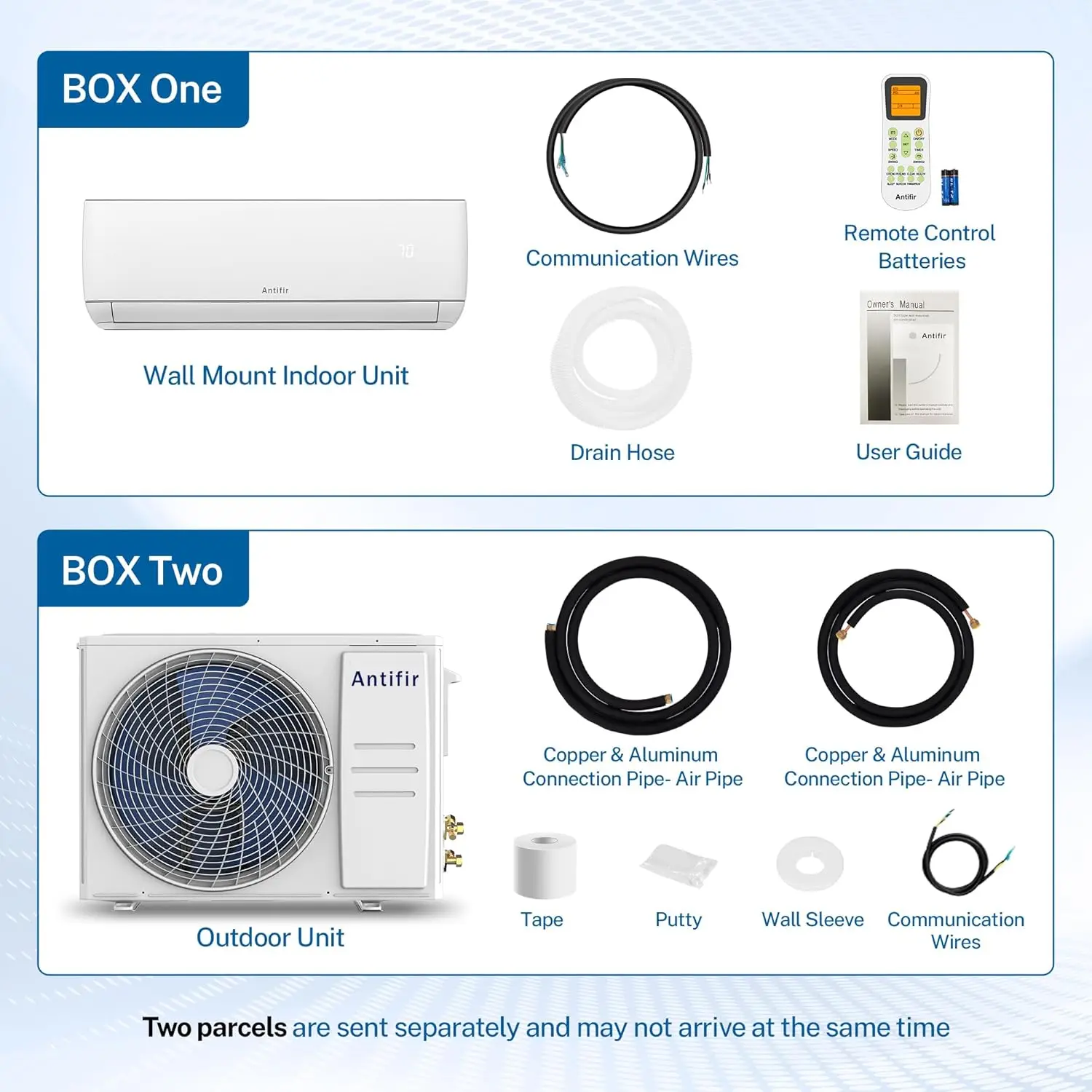 Wifi abilitato, Mini split riscaldamento e raffreddamento, sistema Inverter senza condotto per montaggio a parete, compatibile con Alexa, con Kit di installazione