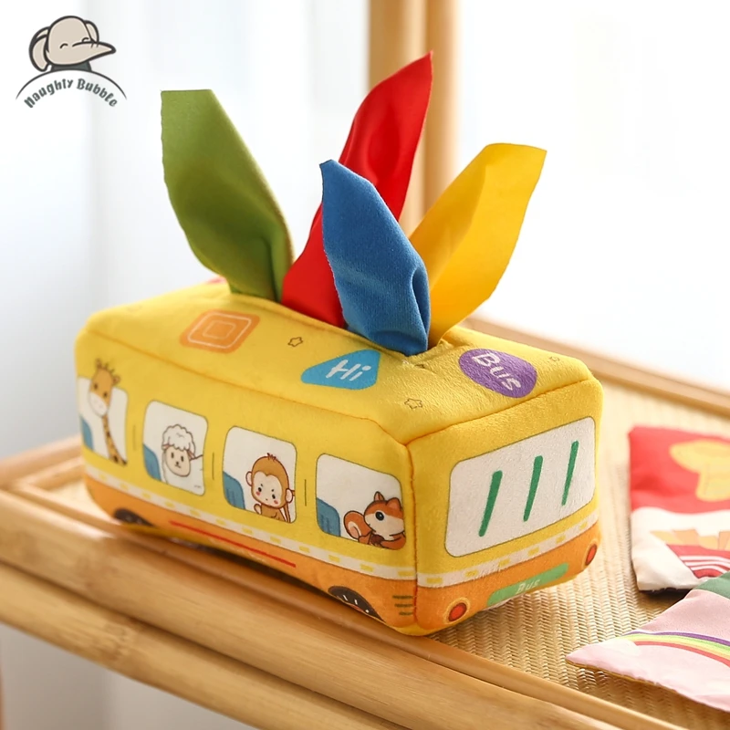 Baby Montessori Toy Magic Tissue Box  Finger Exercising Busy Board Game Cotton Educational Learning Activity Sensory Toy For Kid