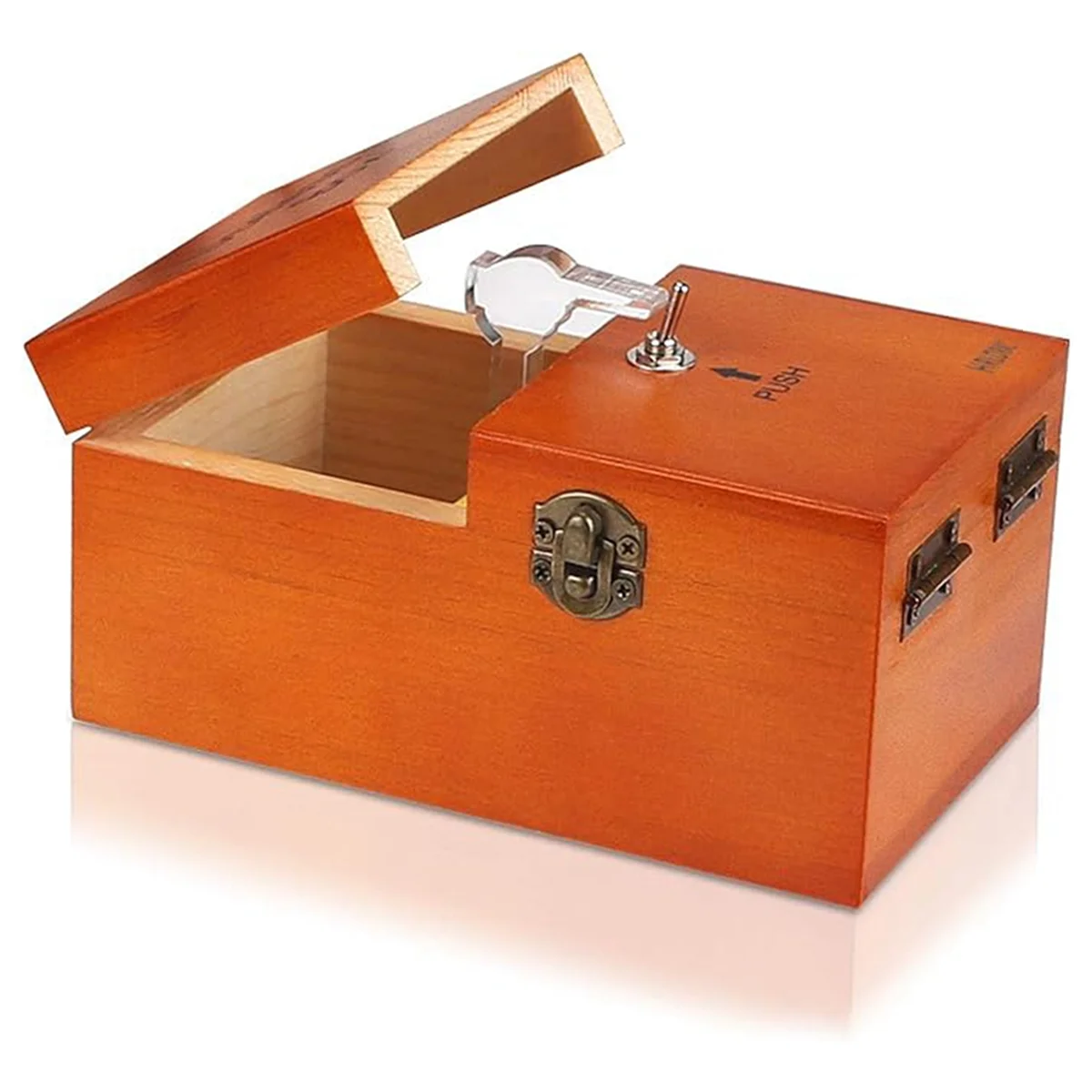 

A Useless Box with Surprises Wooden Useless Box Fully Assembled Toy for Adults and Children Dark Wood Color