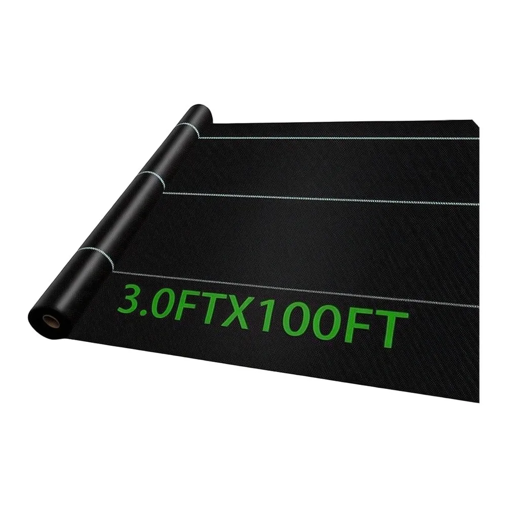 Black Landscape Fabric 3x100 Feet Tear Resistant UV Protection-Weed Barrier Cloth For Garden Driveway Walkway Ground Cover Mulch
