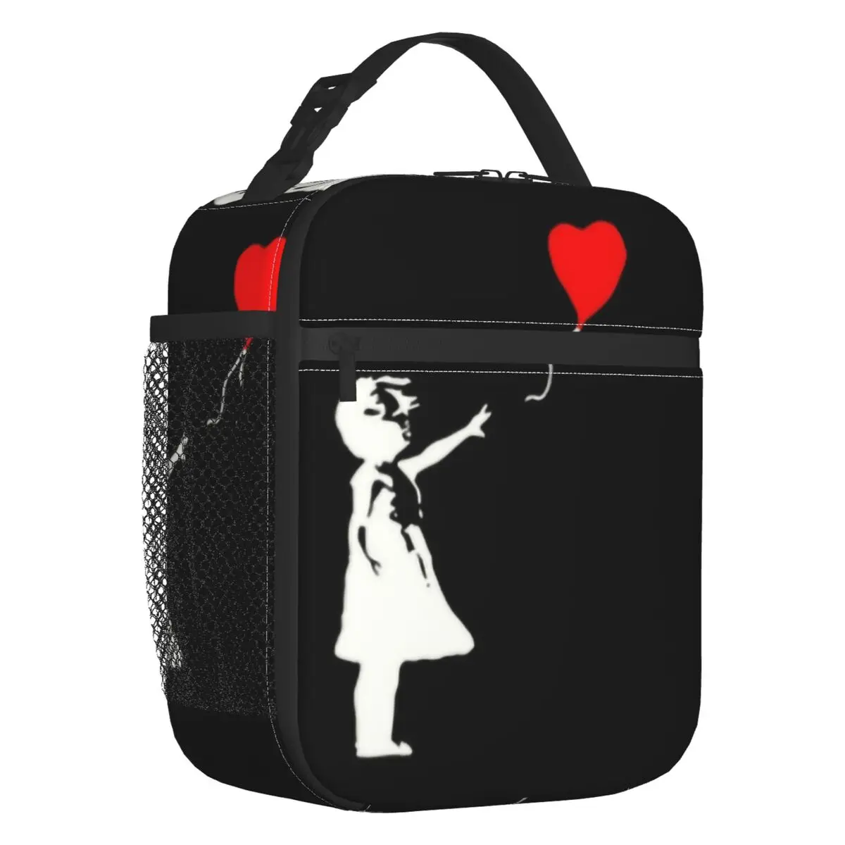 Banksy's Balloon Girl Thermal Insulated Lunch Bags Banksy World Peace Portable Lunch Tote for Kids School Children Food Box