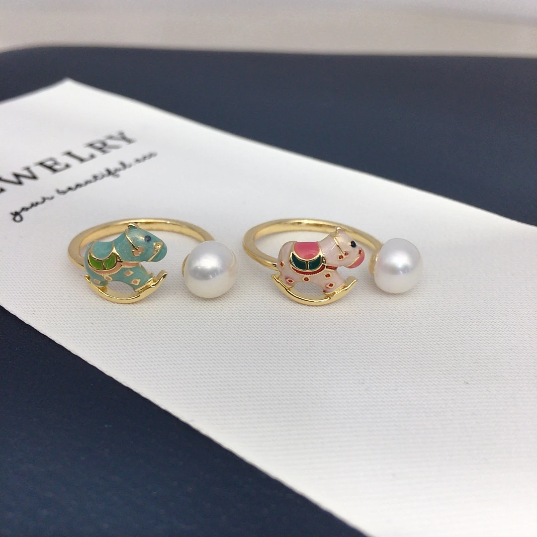 

ZHBORUINI 2025 Новые поступления Высококачественные украшения на стул пони для женщин 7-7,5 мм Натуральный пресноводный жемчуг Милый дизайн Оптовая продажа