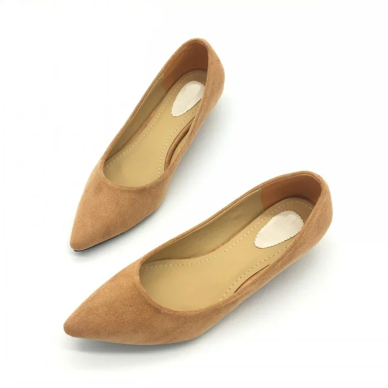 CEYANEAO Sexy Women Low Heel Pumps Spring Autumn Flock Plain Shallow Slip On Female Pumps Shoes Ladies Casual Single Shoes