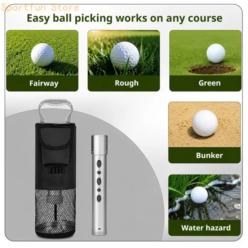 Portable Golf Ball Pickup Tube for Range and Simulator Practice X7JD