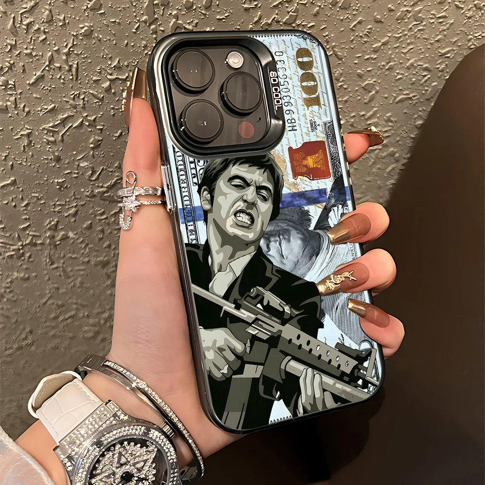 Casing HP Film Klasik S-Scarface Untuk iPhone 17 16e 16 15 14 13 12 11 mini Pro Max XR 8 7 Air Plus Anti Jatuh Penutup Belakang Matte