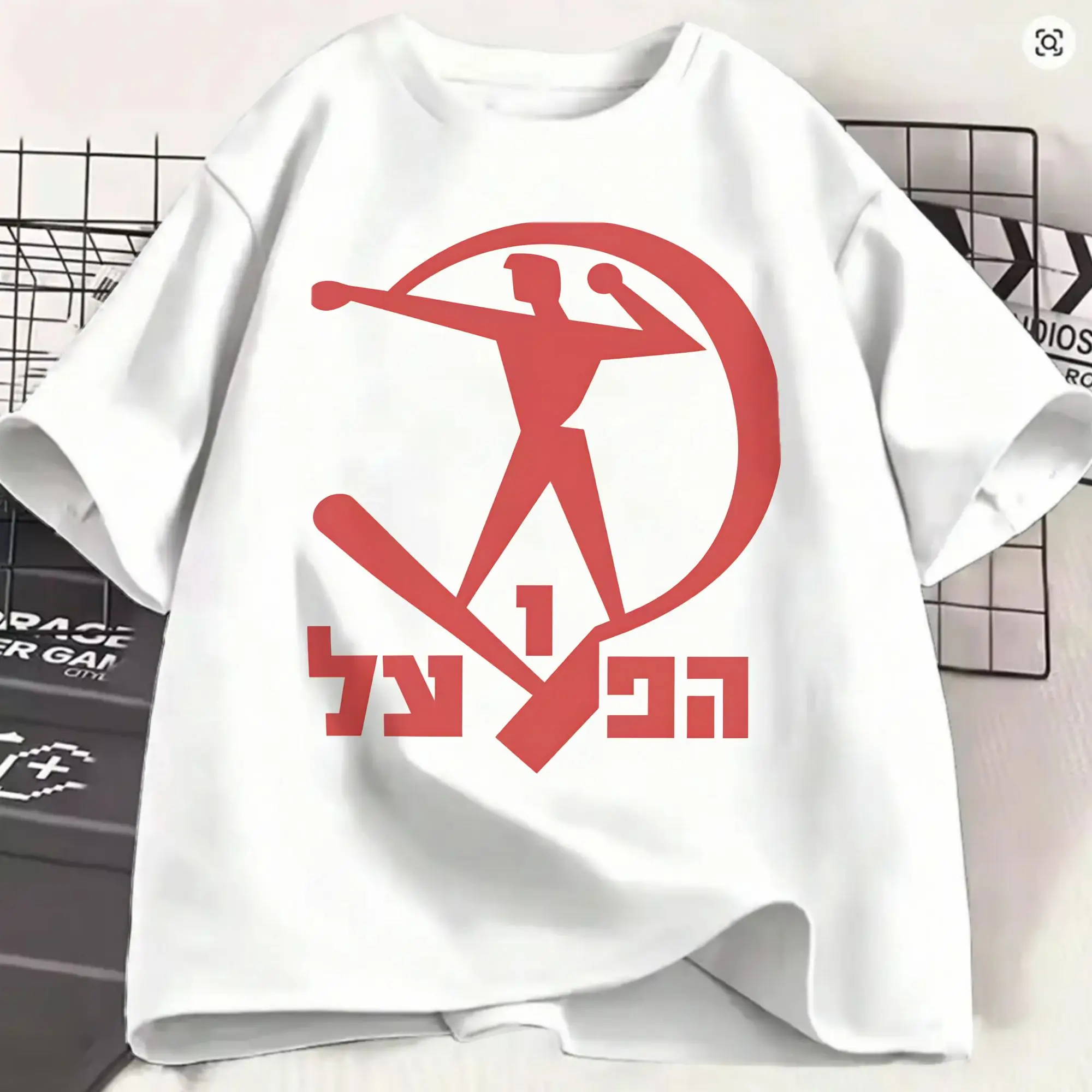 Hapoel Tel Aviv T-Shirt Sommer 100 % Baumwolle T-Shirts für Männer Hip Hop Loose Tee Shirt Kurzarm Y2K Retro Kleidung – Detail 1