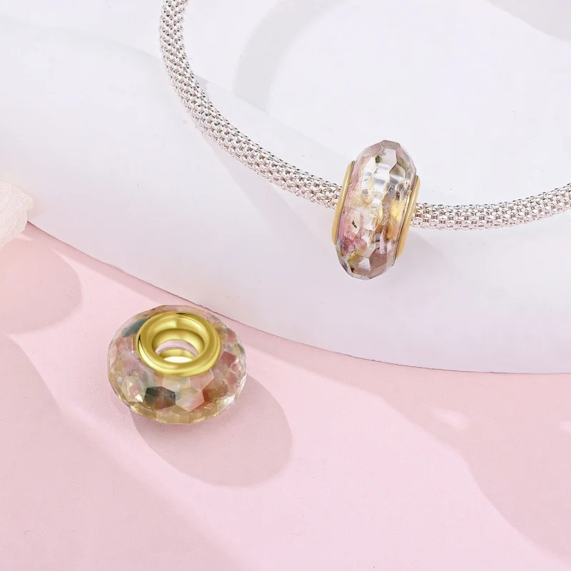 MISEFF Real 925 Sterling Silver Colorful Glass Beads Gifts Charms Beads Original Bracelets Jewelry Making Party Presents