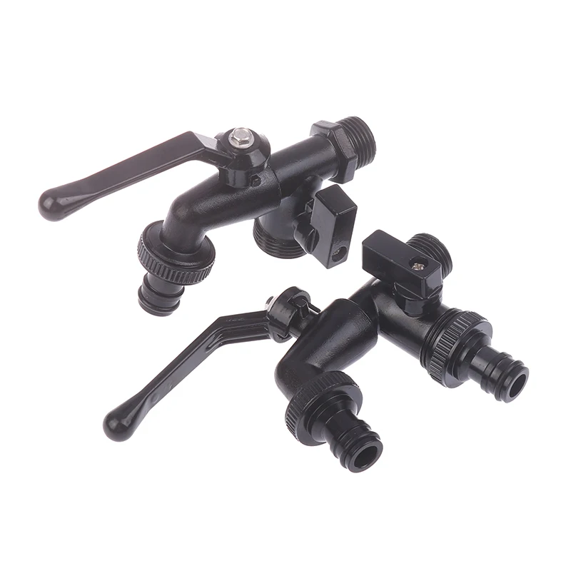 Anti-Freeze Black Faucet para Jardim, Bibcocks com saída dupla para máquina de lavar roupa, mangueira ao ar livre, 1/2"