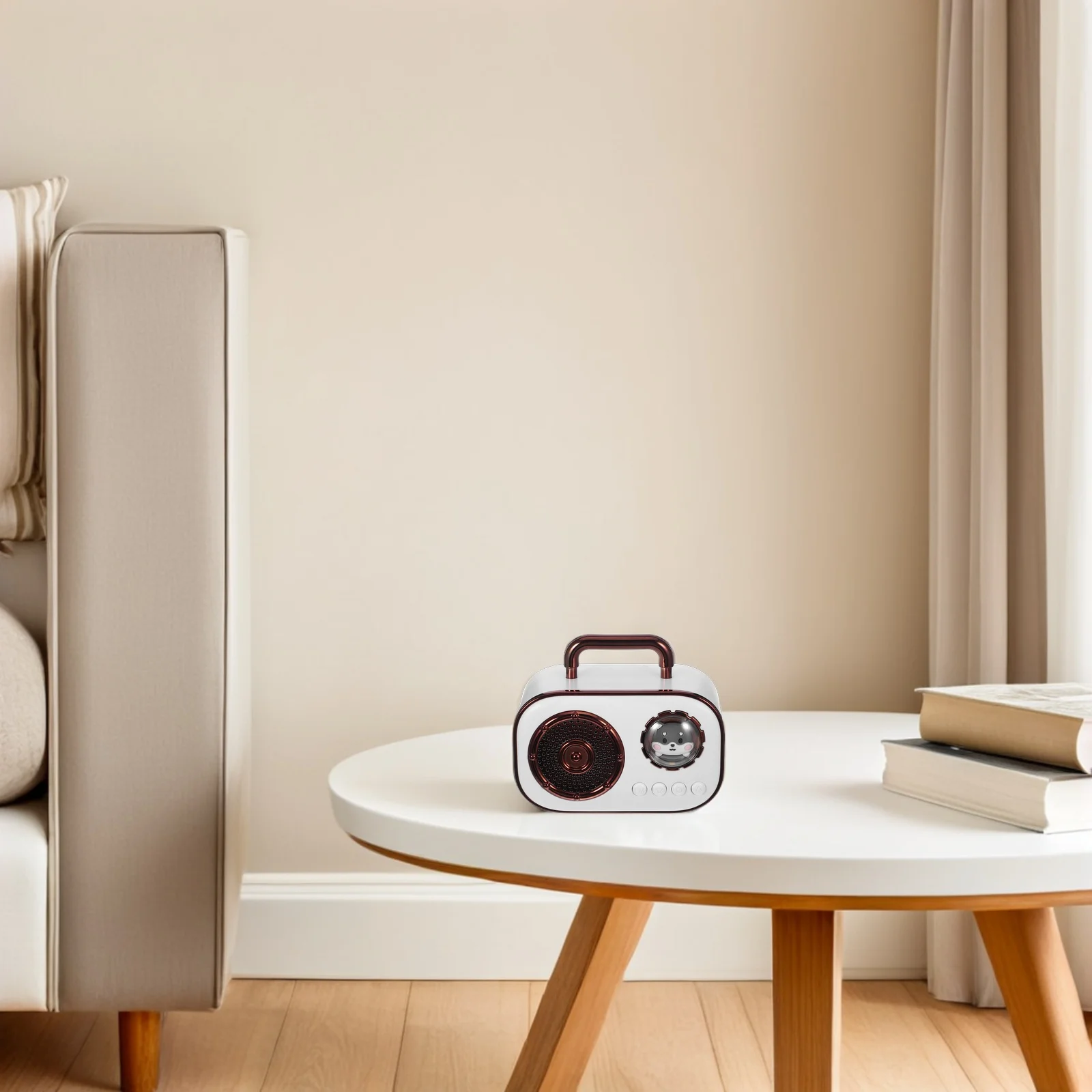 

Cute Portable Wireless Speaker Space Stereo Surround Sound Mini For Bedroom Office Outdoor Kids Teens White