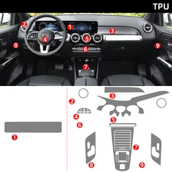 Tpu Film for Mercedes Benz GLA GLB GLA180 GLA200 GLB180 GLB200 Car Interior Sticker Center Console Gear Navigation Door Panel