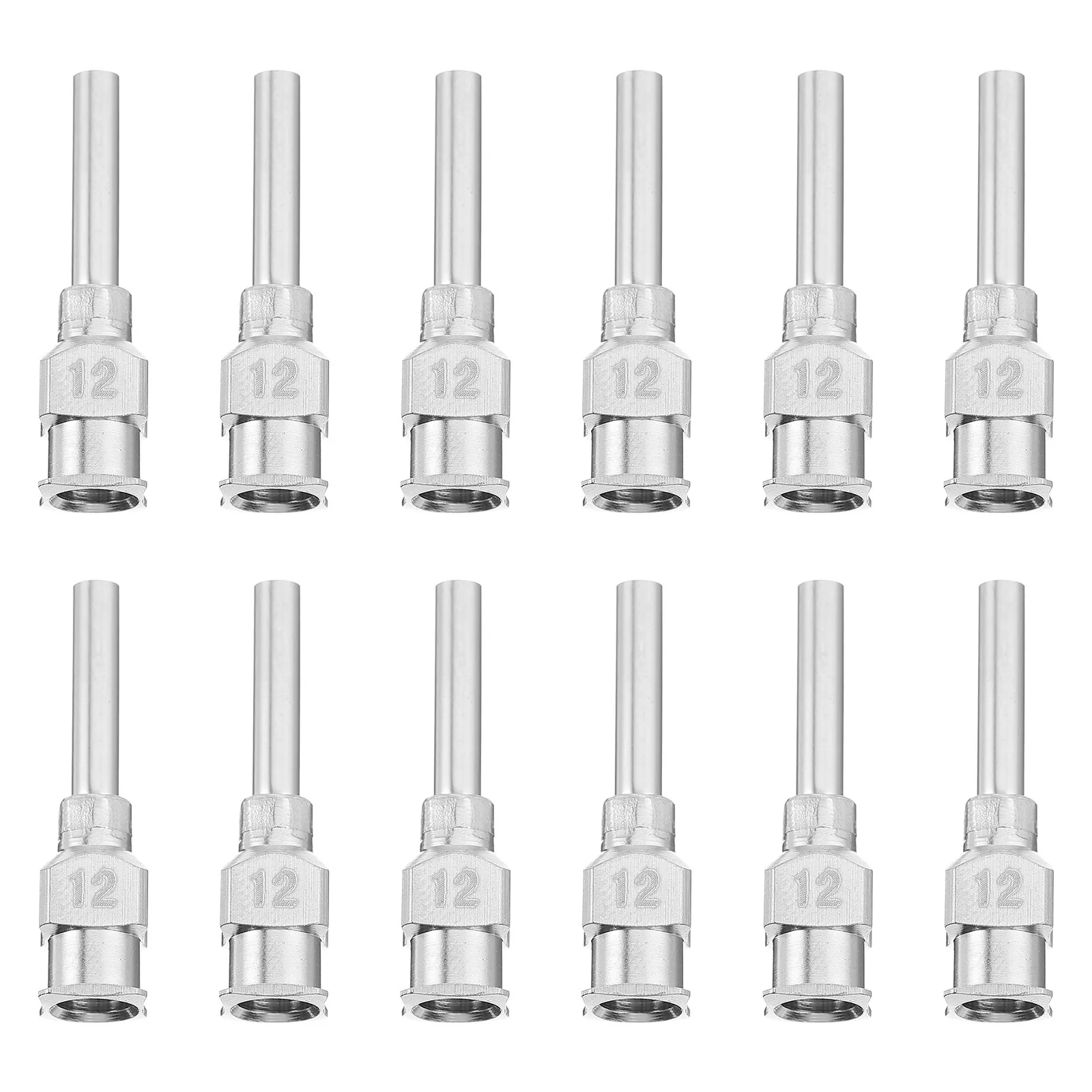 12Pcs Stainless Steel Dispensing Needles Precision Blunt Tip Luer Lock Compatible High Durability Long Service Life for Glue