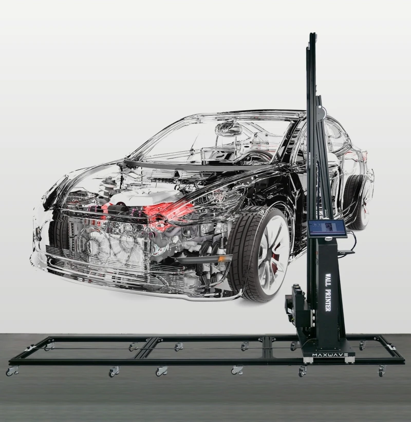 طابعة جداريات حائطية عمودية CMYKW حبر UV dx7/tx800 طابعة حائط مزدوجة الرؤوس آلة طباعة مباشرة إلى طابعة نافثة للحبر على الحائط