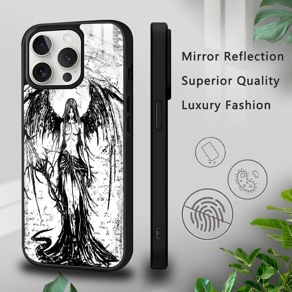 

Fashion Gothic Sculpture Girl Phone Case For iPhone 16 15 14 13 12 11 Pro Xs Max Mini Plus Celulares Hard Funda