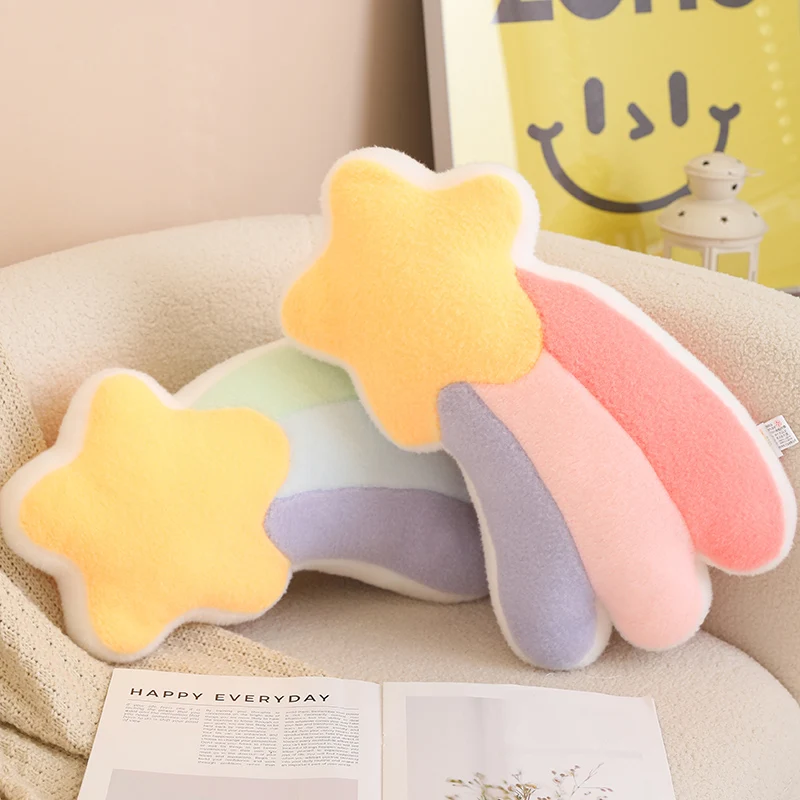 Colorful Moon Flower Rainbow Star Plush Pillows Lovely Soft Stuffed Cartoon Homedecor Cushion For Birthday Christmas Gift