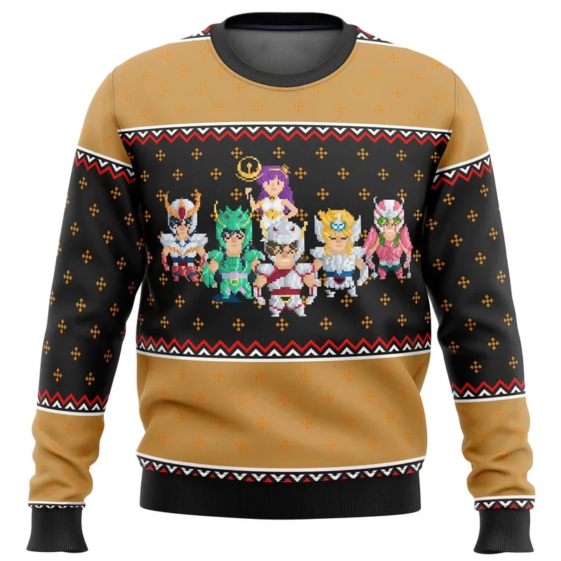 

2026 New Saint Seiya Alt Men's Ugly Christmas sweater, Santa Claus sweater, Sweatshirt and jacket, autumn and winter gifts