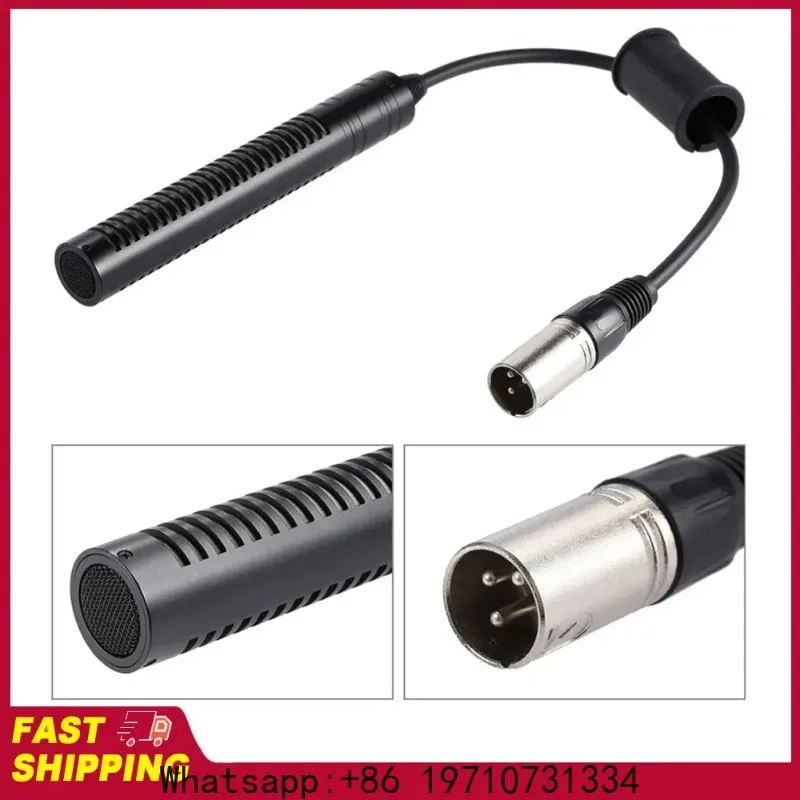 Video Recording Microphone Interview Stereo Condenser Unidirectional Mic for Sony Panosonic Camcorders--XLR Interface