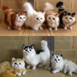 Simulation Rabbit Cat Fox Ornament Furs Squatting Model Home Decoration Static Action Figures Simulated Cat Animals Gift For Kid