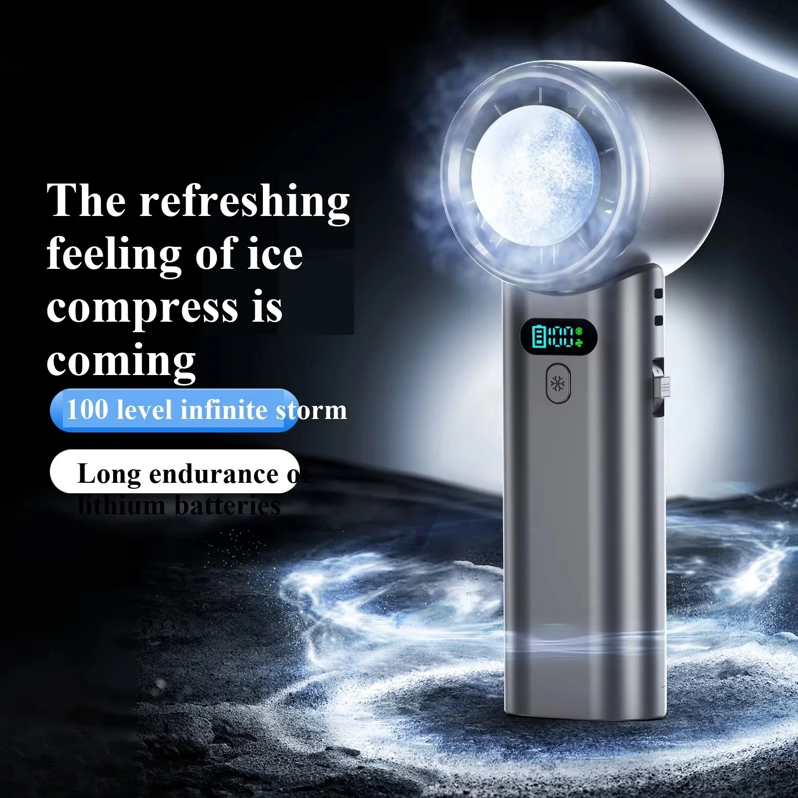 5200mAh Rechargeable Handheld Fan Portable Turbo Cooling Fan 100 Speed Adjustable USB Charging Mini Fan for Travel Outdoor