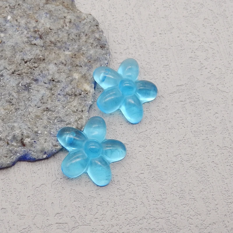 Semiprecious Stone Cymophane Earring Beads,Fashion Jewelry Carved Flower Earrings Accessories For Women 18x6mm 3g