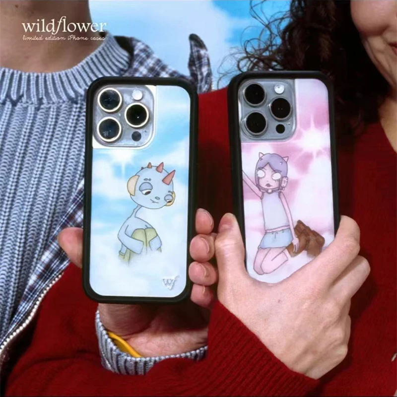 Wildflower 3D Emergency Intercom Phone Case for iPhone 17 16 15 14 13 12 Pro Max Plus 16pro 15pro Luxury WF Cartoon Back Cover