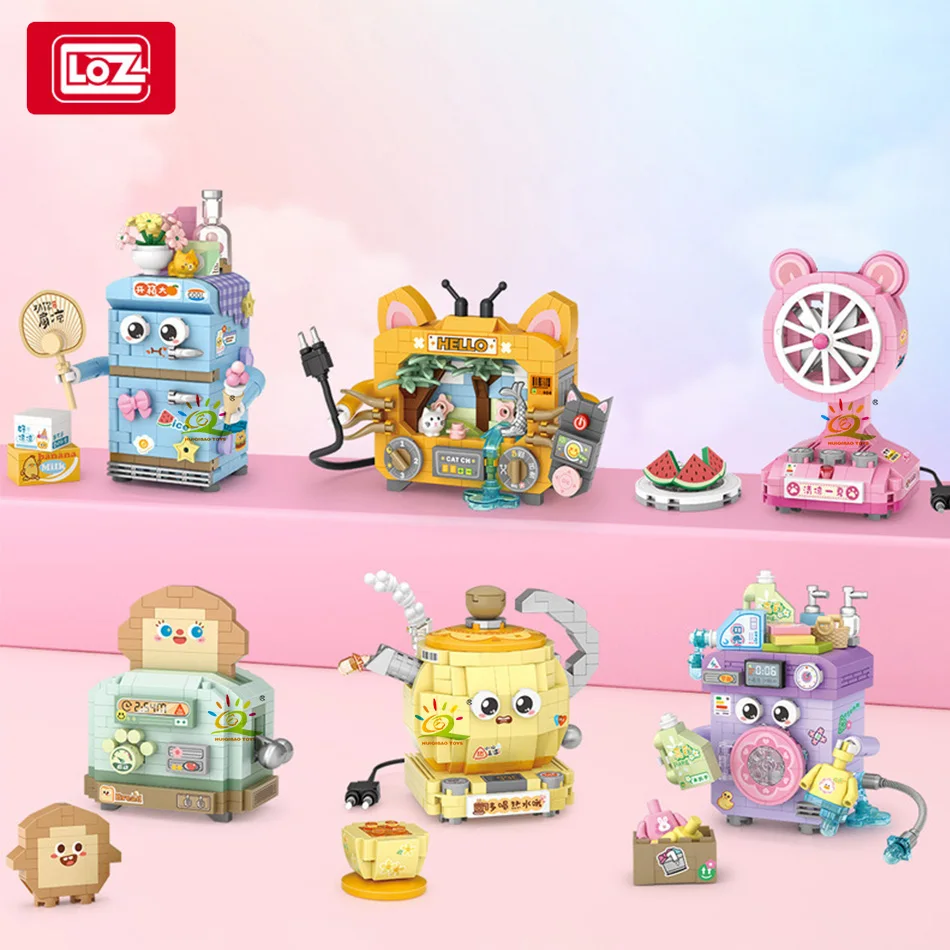 LOZ DIY Mini Refrigerator Fan Model Building Block Set Creative Television Decoration Bricks City Toys for Adult Children Gift