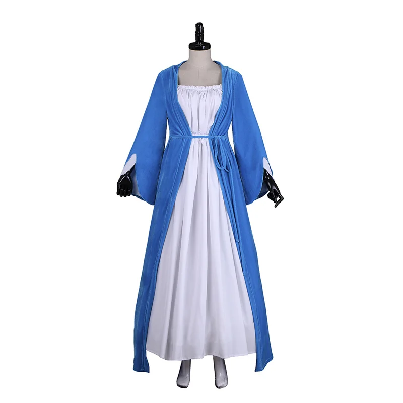 

The Musical Elizabeth Schuyler Cosplay Blue Dress Jacket Colonial Victorian Rococo Ball Gown Medieval Outfits