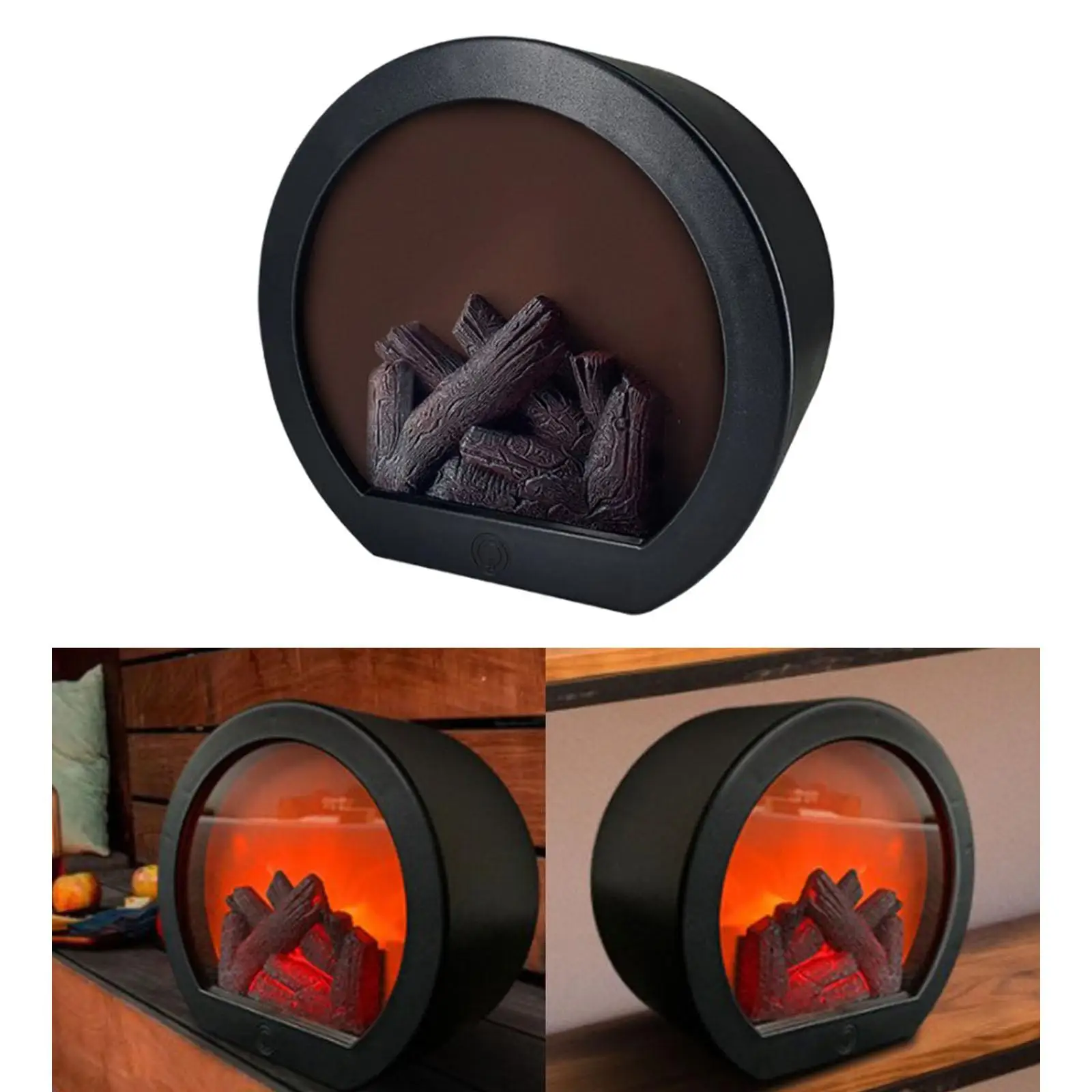 Flickering Flame LED Light USB/Battery Powered Table Lamp Office Decoration