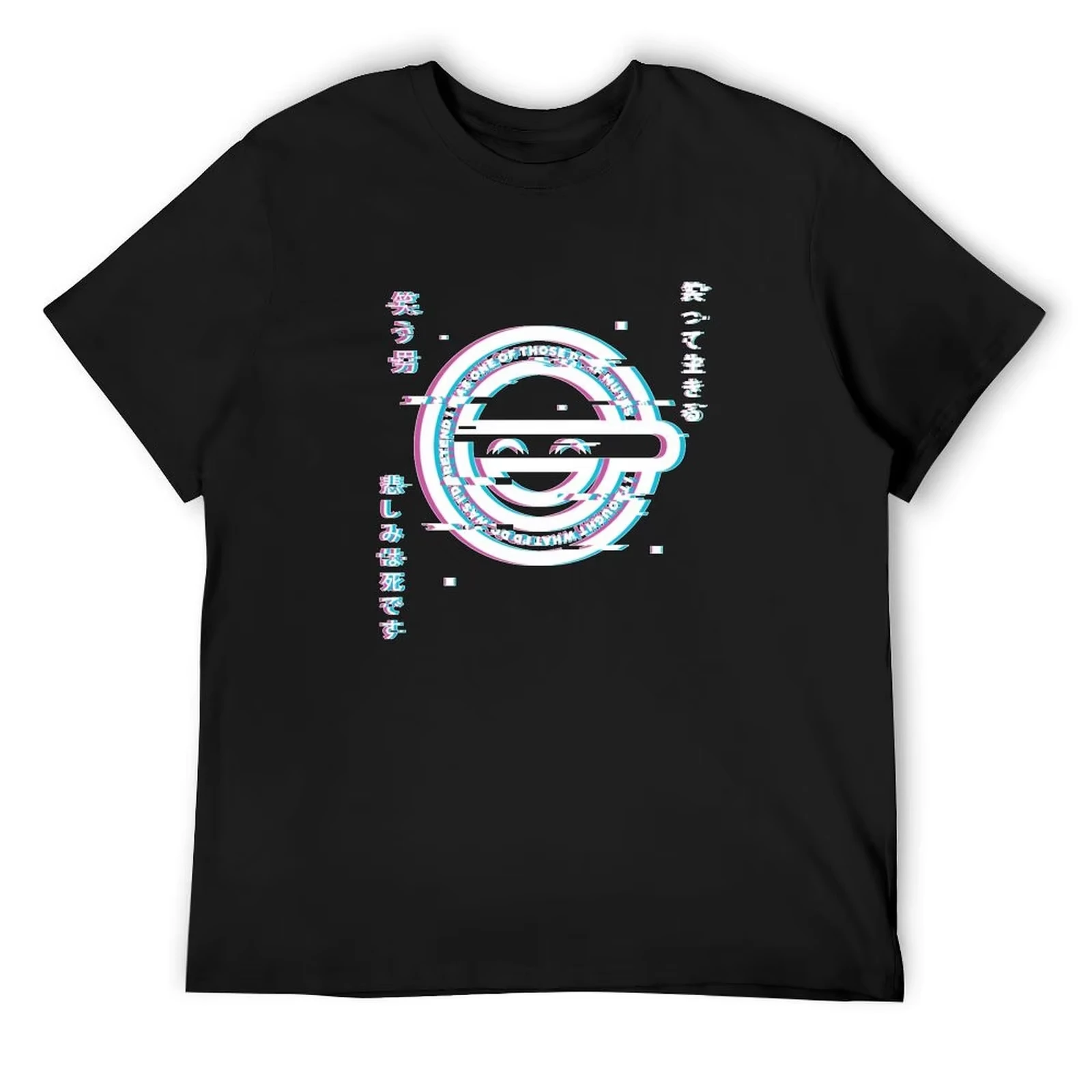 Ghost In The Shell Laughing Man Graphic Washed Cotton T‑shirt Unisex Oversized Short Sleeve Harajuku Streetwear Casual Tops