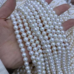 6.5-7.5mm AAA High Quality Near-round Natural Freshwater Pearl Beads for Jewelry Making Supplies DIY Necklace Bracelet Accessory